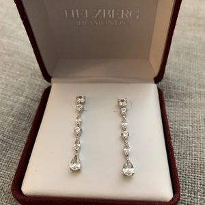 Helzberg diamond earrings lab created white sapphire drop in sterling silver